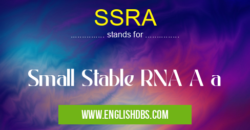 SSRA means Small Stable RNA A a SSRA