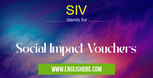 SIV means Social Impact Vouchers SIV
