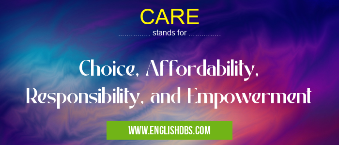 CARE means Choice, Affordability, Responsibility, and Empowerment CARE