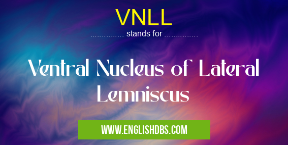 VNLL means Ventral Nucleus of Lateral Lemniscus VNLL