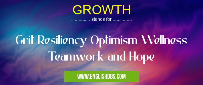 GROWTH means Grit Resiliency Optimism Wellness Teamwork and Hope GROWTH