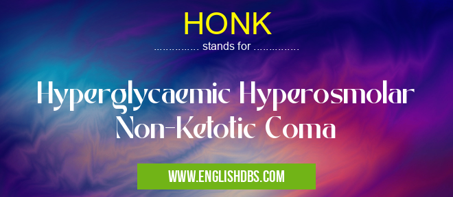 HONK means Hyperglycaemic Hyperosmolar Non-Ketotic Coma HONK