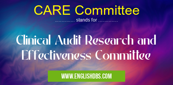 CARE Committee means Clinical Audit Research and Effectiveness Committee CARE Committee