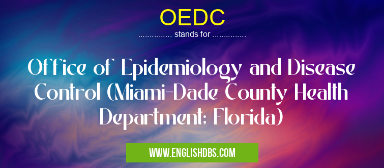 OEDC means Office of Epidemiology and Disease Control (Miami-Dade County Health Department; Florida) OEDC
