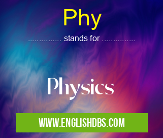 Phy means Physics Phy