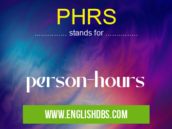 PHRS means person-hours PHRS