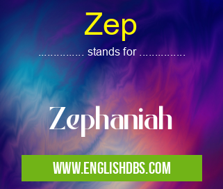 Zep means Zephaniah Zep