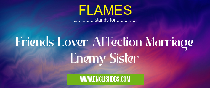 FLAMES means Friends Lover Affection Marriage Enemy Sister FLAMES