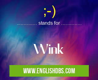 ;-) means Wink ;-)