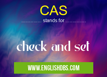 CAS means check and set CAS