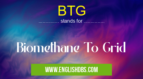 BTG means Biomethane To Grid BTG