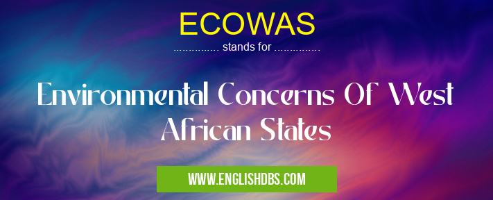 ECOWAS means Environmental Concerns Of West African States ECOWAS