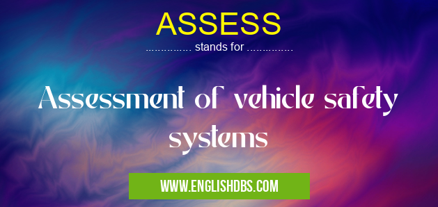 ASSESS means Assessment of vehicle safety systems
ASSESS