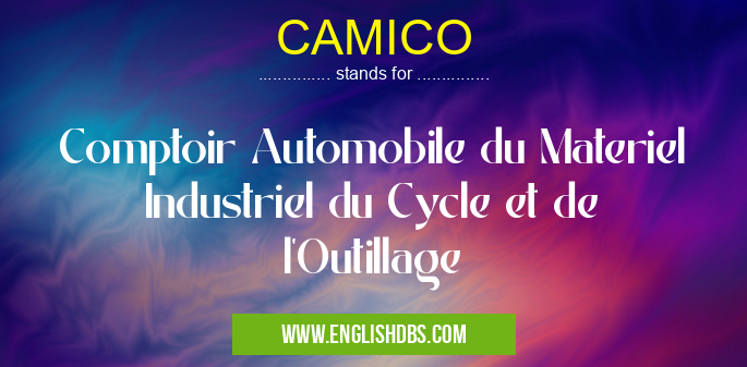 CAMICO means Comptoir Automobile du Materiel Industriel du Cycle et de l'Outillage
CAMICO