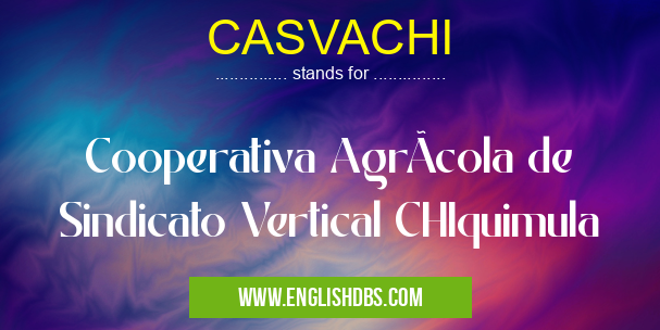 CASVACHI means Cooperativa AgrÃcola de Sindicato Vertical CHIquimula CASVACHI
