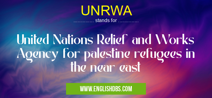 UNRWA means United Nations Relief and Works Agency for palestine refugees in the near east UNRWA