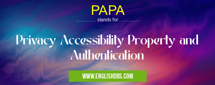 PAPA means Privacy Accessibility Property and Authentication PAPA