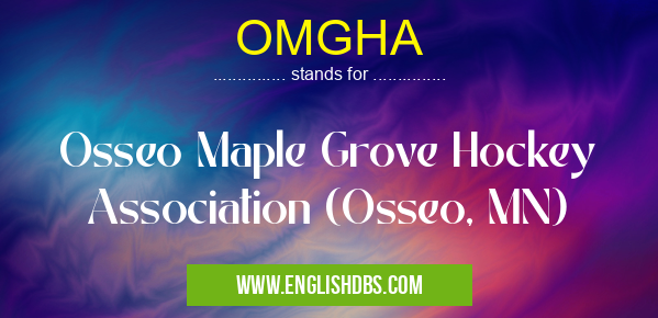 OMGHA means Osseo Maple Grove Hockey Association (Osseo, MN) OMGHA