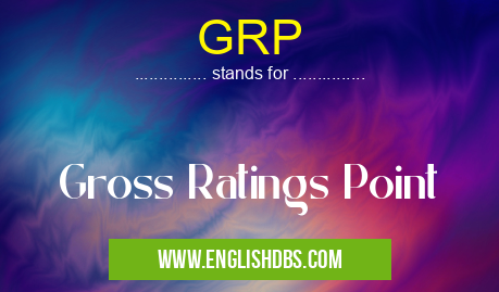 GRP means Gross Ratings Point GRP