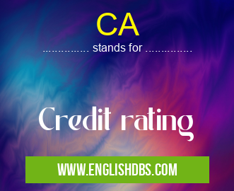 CA means Credit rating CA