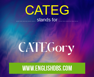 CATEG means CATEGory CATEG