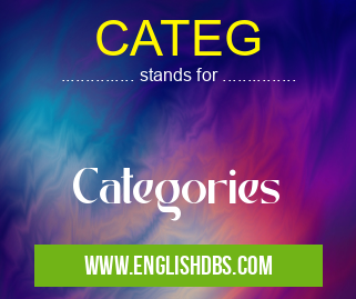 CATEG means Categories CATEG