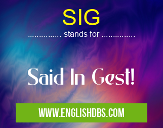 SIG means Said In Gest! SIG