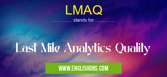 LMAQ means Last Mile Analytics Quality LMAQ