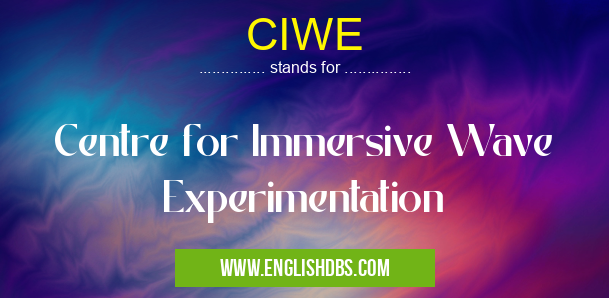 CIWE means Centre for Immersive Wave Experimentation CIWE