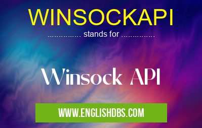 WINSOCKAPI means Winsock API WINSOCKAPI