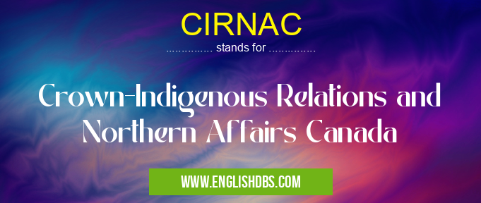 CIRNAC means Crown-Indigenous Relations and Northern Affairs Canada CIRNAC