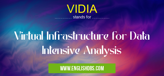 VIDIA means Virtual Infrastructure for Data Intensive Analysis VIDIA