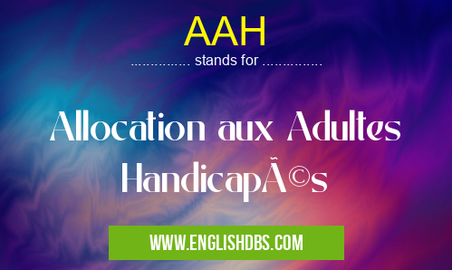 AAH means Allocation aux Adultes Handicapés AAH