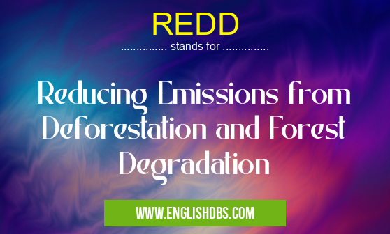 REDD means Reducing Emissions from Deforestation and Forest Degradation REDD