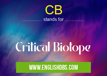 CB means Critical Biotope CB