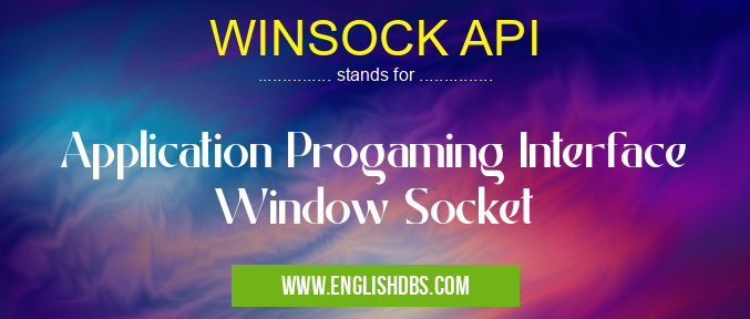 WINSOCK API means Application Progaming Interface Window Socket WINSOCK API