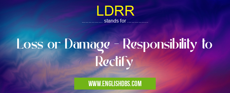 LDRR means Loss or Damage - Responsibility to Rectify LDRR