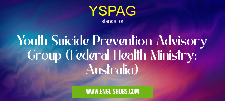 YSPAG means Youth Suicide Prevention Advisory Group (Federal Health Ministry; Australia) YSPAG