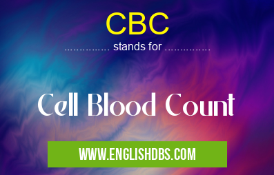CBC means Cell Blood Count CBC
