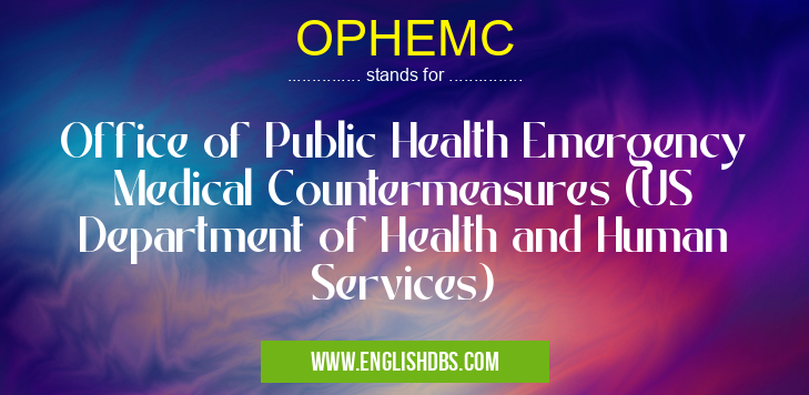 OPHEMC means Office of Public Health Emergency Medical Countermeasures (US Department of Health and Human Services) OPHEMC