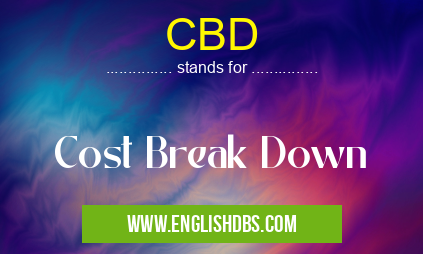 CBD means Cost Break Down CBD