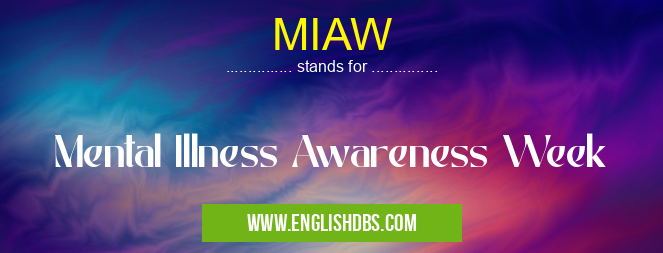 MIAW means Mental Illness Awareness Week MIAW