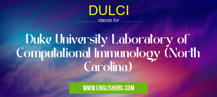 DULCI means Duke University Laboratory of Computational Immunology (North Carolina) DULCI