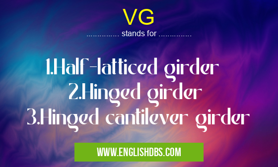 VG means 1.Half-latticed girder
2.Hinged girder
3.Hinged cantilever girder VG
