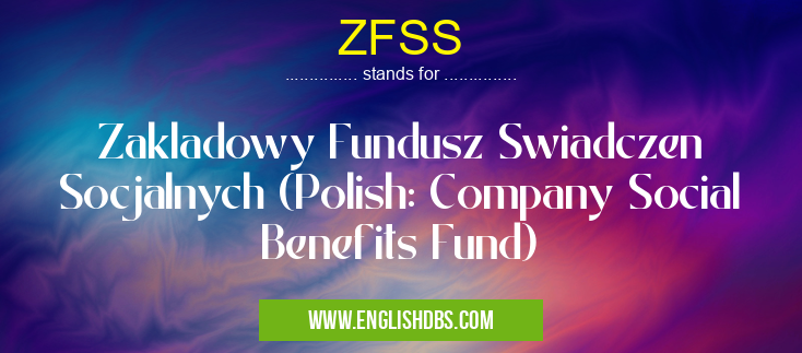 ZFSS means Zakladowy Fundusz Swiadczen Socjalnych (Polish: Company Social Benefits Fund) ZFSS