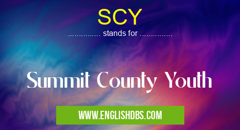 SCY means Summit County Youth SCY