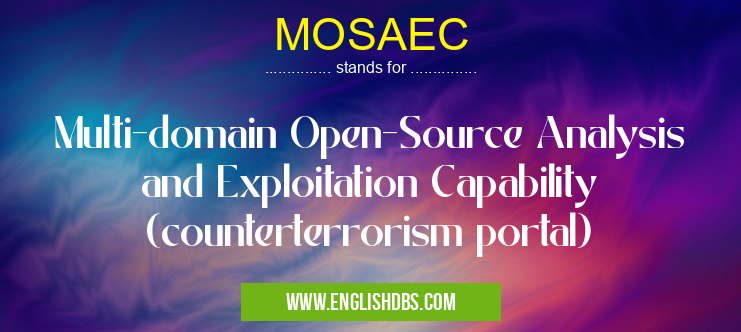 MOSAEC means Multi-domain Open-Source Analysis and Exploitation Capability (counterterrorism portal) MOSAEC