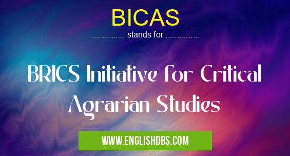 BICAS means BRICS Initiative for Critical Agrarian Studies BICAS