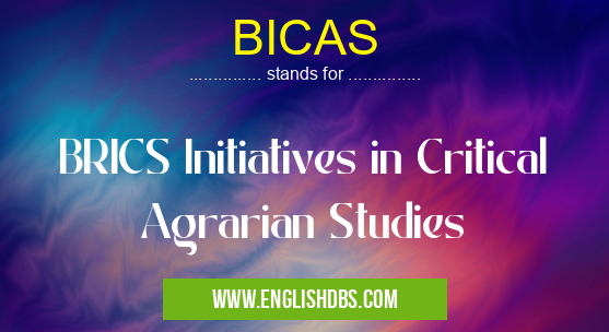 BICAS means BRICS Initiatives in Critical Agrarian Studies BICAS