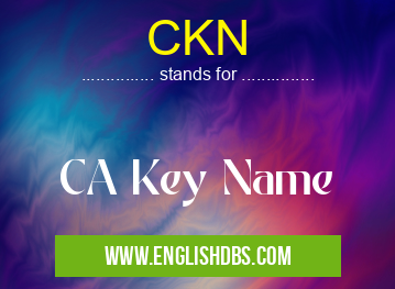 CKN means CA Key Name CKN